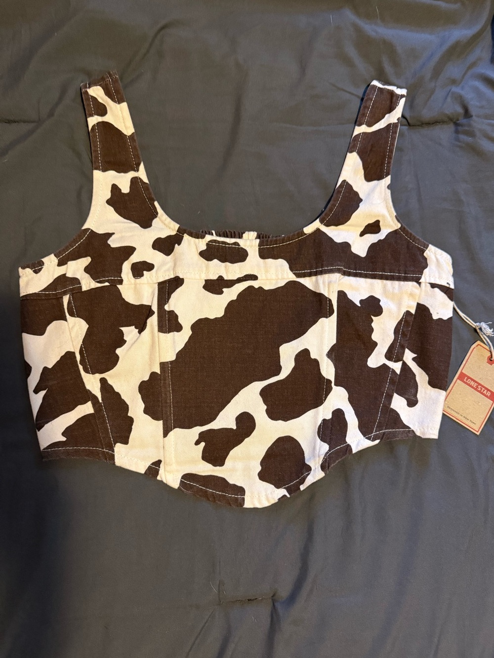 Cow print Lone Star tank